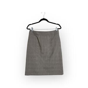 Banana Republic Women's Gray-Brown Plaid Preppy Pencil Straight Skirt Size 8